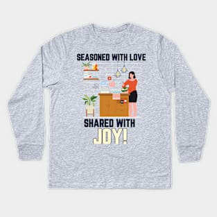 Food bloggers season and share joy Kids Long Sleeve T-Shirt